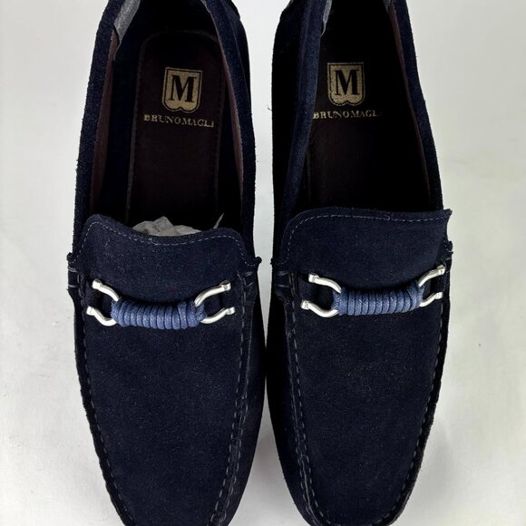 Bruno Magli Torro Blue Suede Loafers (US 10M / EU 43) Like New - Picture 6 of 14
